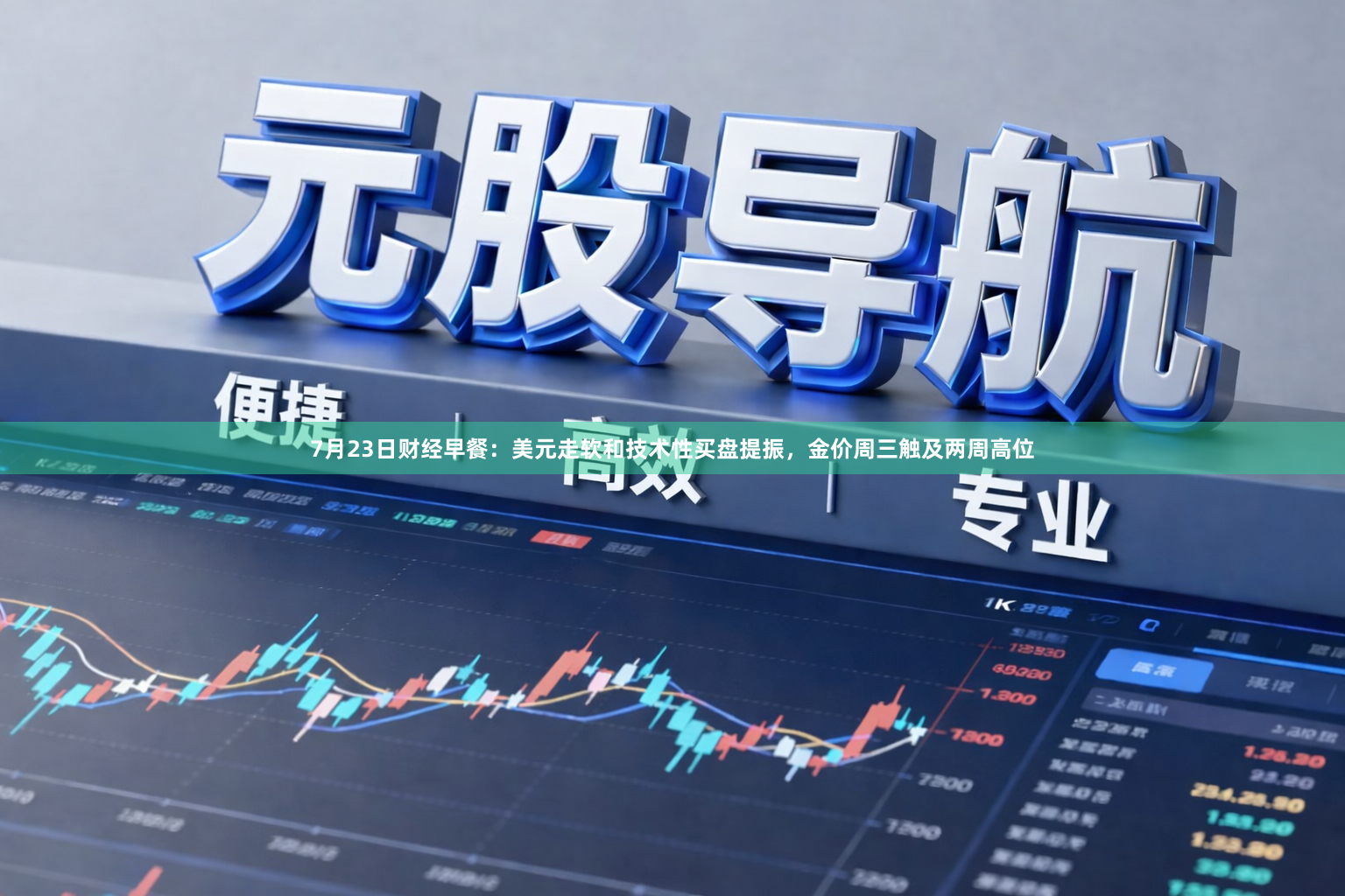 7月23日财经早餐：美元走软和技术性买盘提振，金价周三触及两周高位